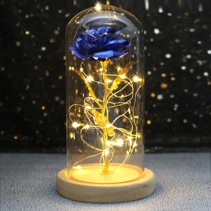 Fleurs lumineuses LED enchantées avec la Belle et la bête, dôme de roses décoratif pour mariage, saint-valentin, cadeau de fête des mères
