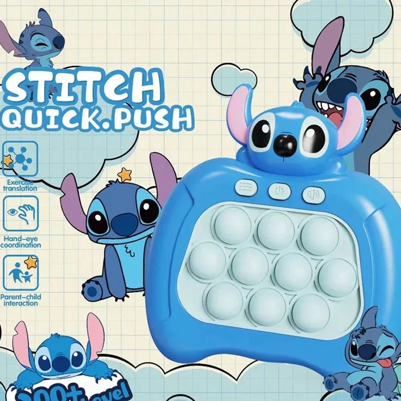 Anime Stitch Quick Push Game Console Puzzle Press Toy (require your own battery)  Quick Push Game Pop Up Fidget Birthday Gifts