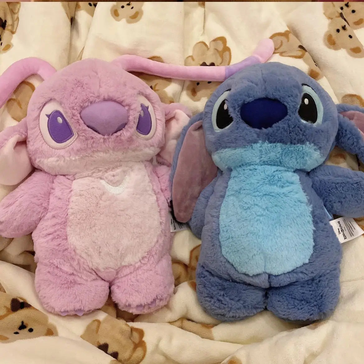 Stitch Cartoon Hot Water Doll Bottle Kawaii Plush Thicken Anti-Thick PVC Hand Warmer Bag Life Daily Winter Warmth Birthday Gift