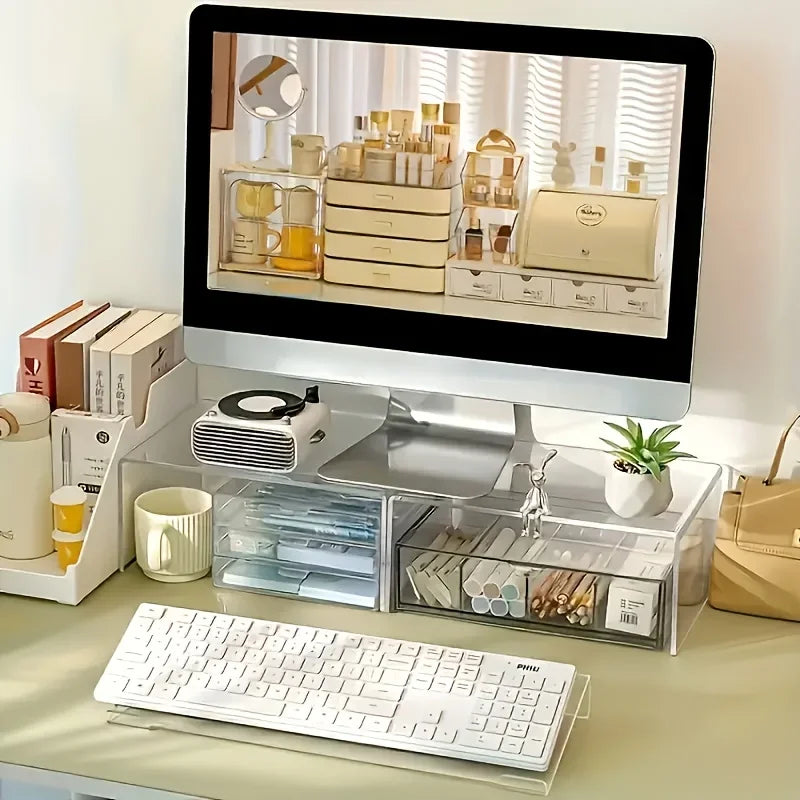 Transparent acrylic keyboard stand, compact desktop lift stand suitable for keyboards and mini computers - saving space