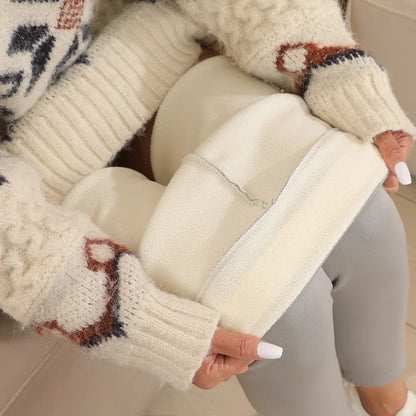 High-waisted lamb cashmere velvet-feel leggings, long pants, warm pants, plush, ultra-thick, winter