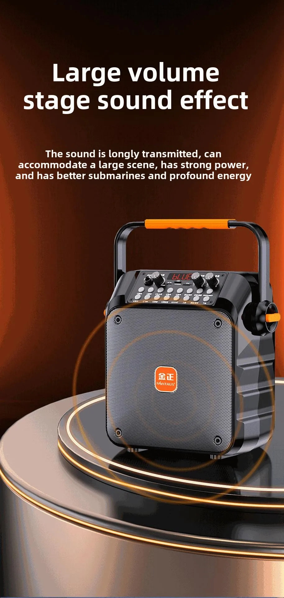Dual Wireless Microphones & RGB LED Lighting! Outdoor Karaoke Speaker With 30W Power For Camping & Campfires OEM Supplier