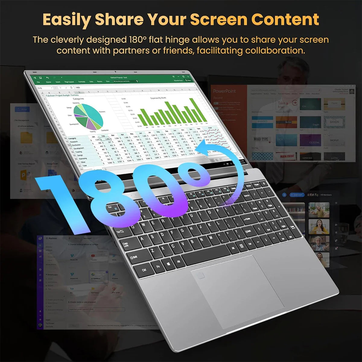 ACEKAMAS 15.6" Laptop Computer Intel Celeron N5095 Windows 11 Pro Laptops Gamer 1080P 16GB DDR4 1TB SSD Office Study Notebook PC