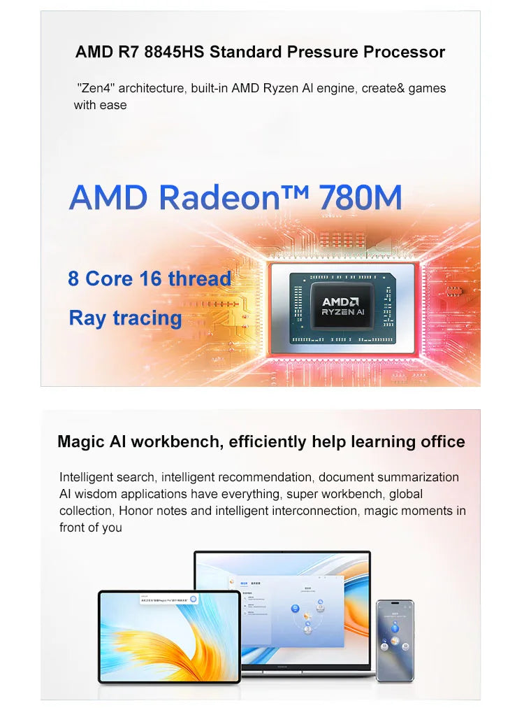 Honor Laptop X16 Plus 16-inch 2024 Riptide R7 8845HS 16GB/32GB RAM 512GB/1TB/2TB SSD 2.5K 120Hz Thin & Light Laptop