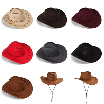 Chapeau de cow-boy en daim Western pour femmes et hommes, casquette unisexe à la mode pour fête costumée