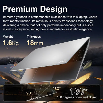 Ninkear Laptop N15 Air 15.6" FHD IPS 16GB DDR4 512GB SSD Intel N95 180° flip with Fingerprint Unlock Backlit Keyboard Windows 11