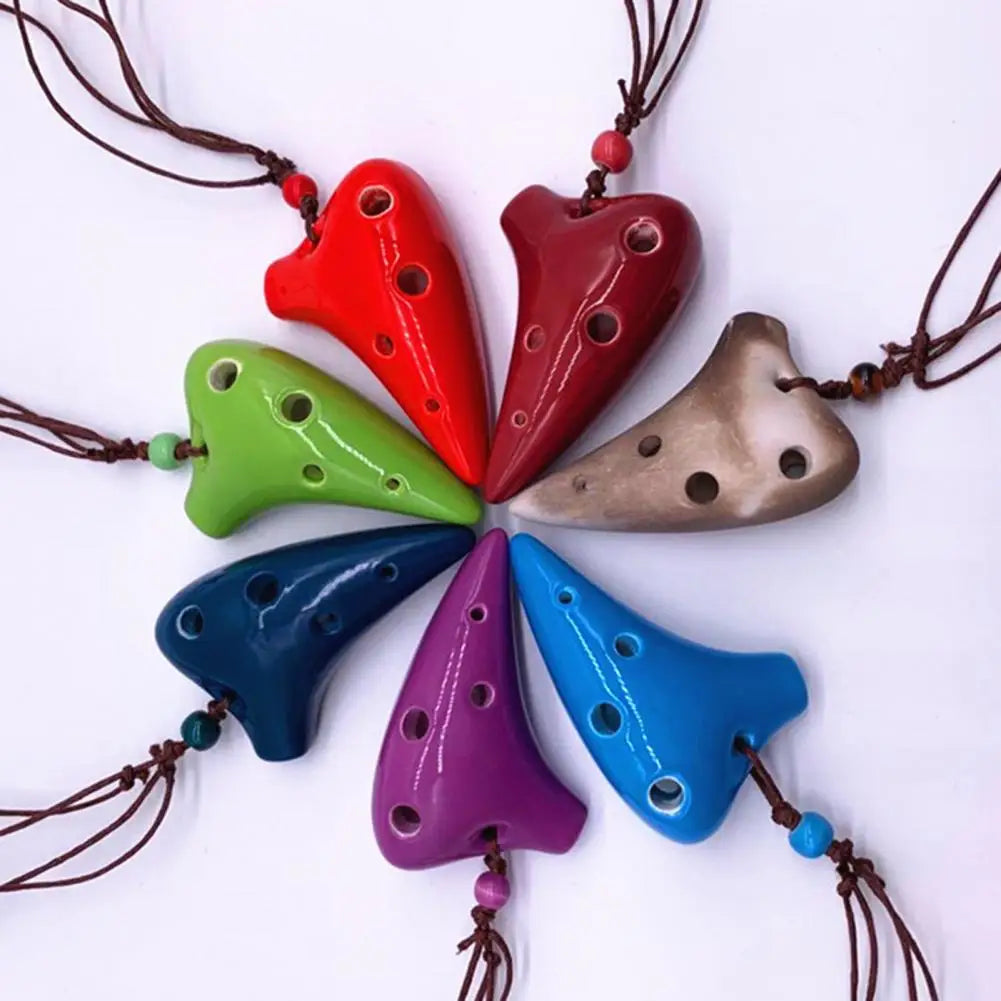 Mini Ocarina traditionnel en céramique colorée pour démarreur, musique Mayor, intérieur 6 trous