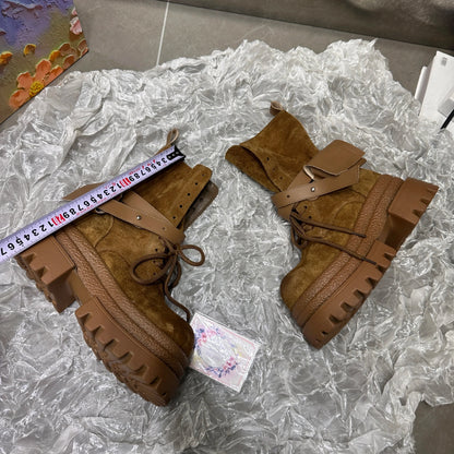 Bottes de Cowboy à grande tête en détresse, mode rétro, bottes de chevalier montantes de Style moto haut de gamme, bottes à semelles épaisses pour filles et femmes