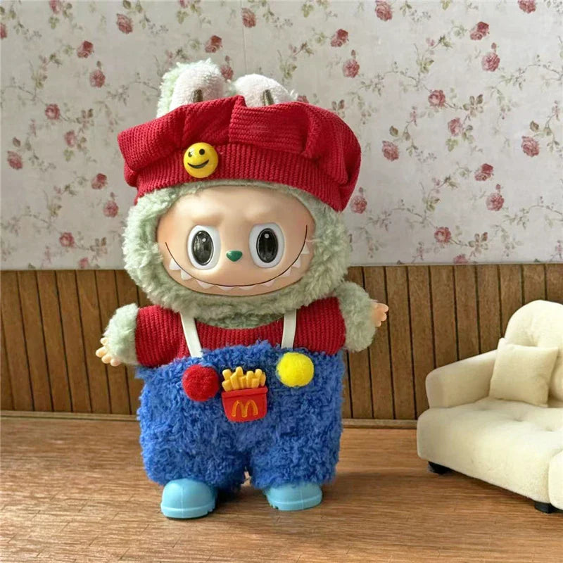 Tenue de travail Vêtements pour poupée Labubu Mode Café Fast-food Frites Hamburgers Tenue Vêtements Accessoires Cosplay