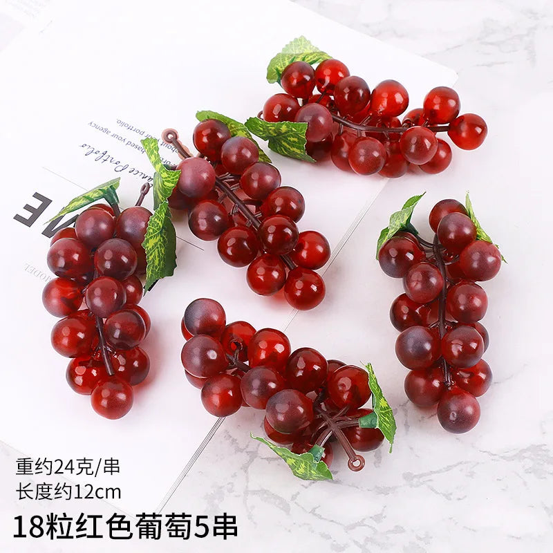 5PCS 12/18/24/36/60/85/100 Heads Artificial Grapes Christmas Halloween Wedding Party Home Garden Hanging Decoration Fake Fruits