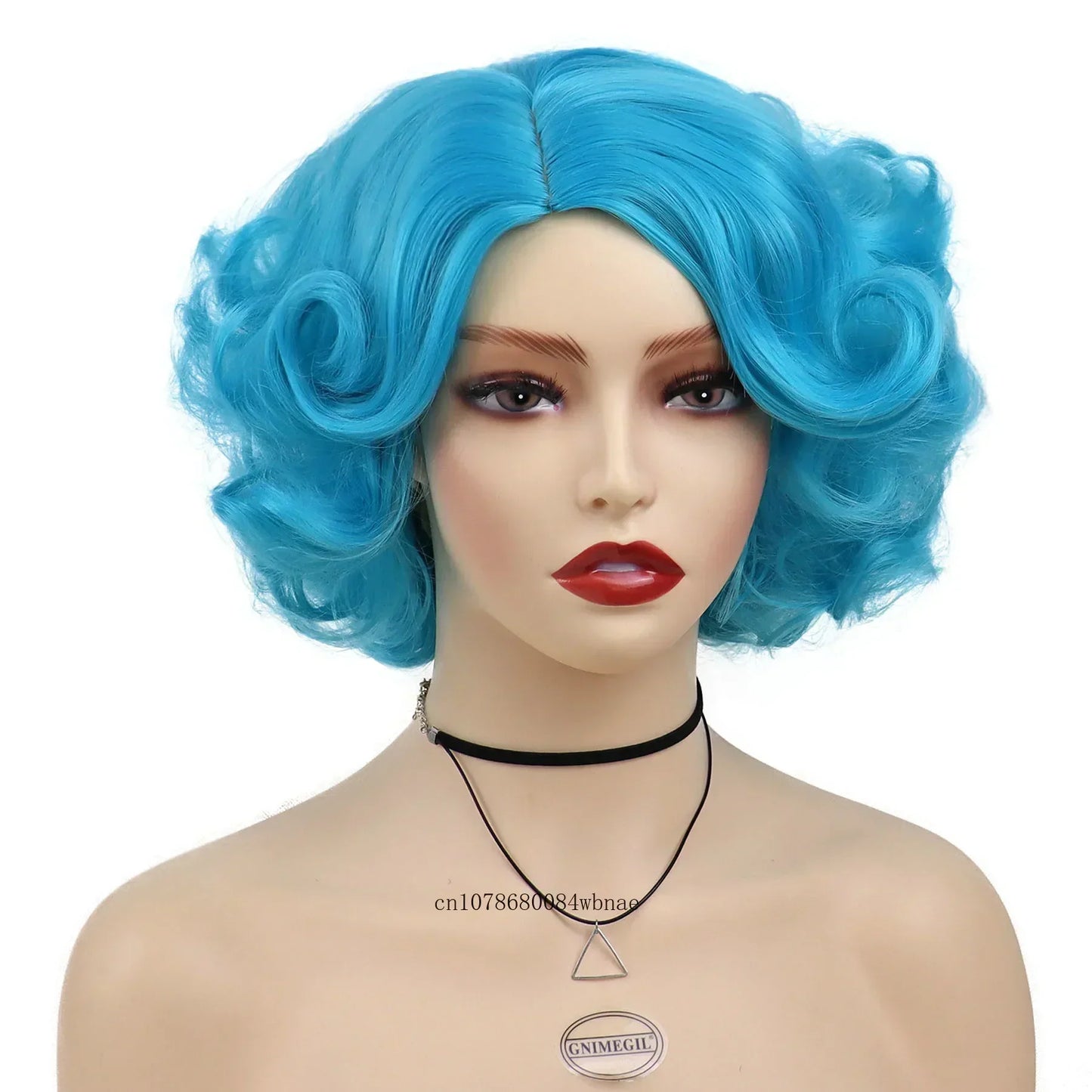 Synthetic Hair Pink Short Curly Wig for Women Big Wavy 80s Cosplay Wigs Halloween Costume Harajuku Anime Wig Natural Looking