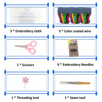 DIY Embroidery Stitch Practice Kit Handmade Embroidery Starter for Beginner Hand Stitch Embroidery Skill Techniques