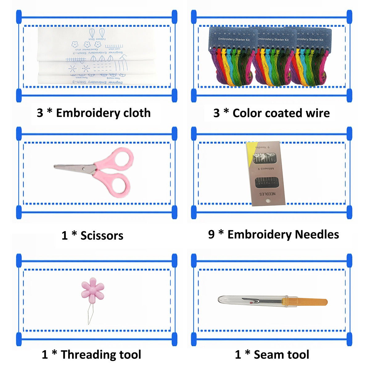 DIY Embroidery Stitchou Practice Kit Handmade Embroidery Starter for Beginner Hand Stitchou Embroidery Skill Techniques