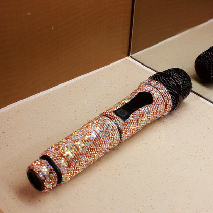 Microphone sans fil diamant de luxe, micro portable à fréquence fixe UHF, pour karaoké, danse, spectacle d'église professionnel, réunion