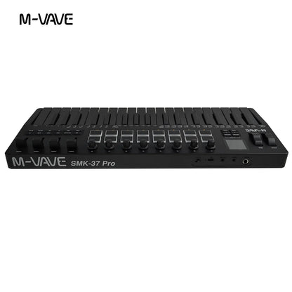 Clavier MIDI M-VAVE All Black PRO 37 touches, 16 tampons RGB, 4 faders, 8 encodeurs, moteur de synthétiseur FM DX-7 intégré, 5 couleurs en option