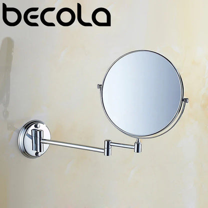 Becola 8 Pouces 3X Grossissant Mur Maquillage Miroir Recto-verso Rétractable Salle De Bain Miroir 360 Degrés Pivotant Miroir De Maquillage