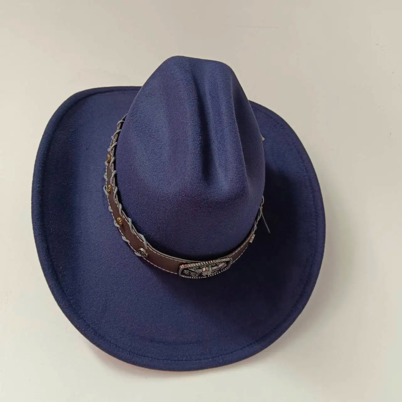 Chapeau de cowboy occidental à large bord pour homme, casquettes d'église Everche, Fascinateur vintage, chapeau de cowgirl jazz, zones bre, nouveau, 9cm
