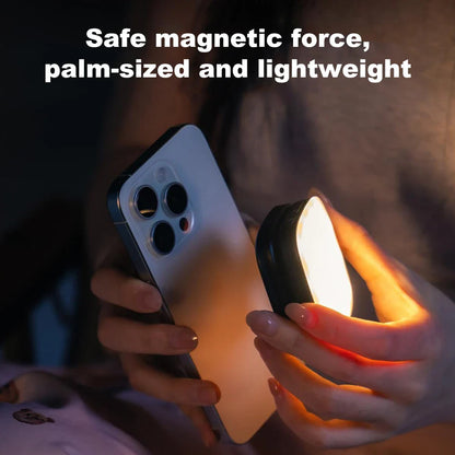Magnetic Phone Selfie Light Mobile Phone Fill Light with Mirror Folding LED Phone Fill Light Rechargeable for Makeup Photography
