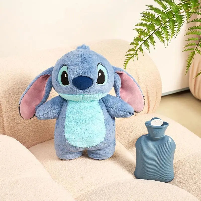 Stitch Cartoon Hot Water Doll Bottle Kawaii Plush Thicken Anti-Thick PVC Hand Warmer Bag Life Daily Winter Warmth Birthday Gift
