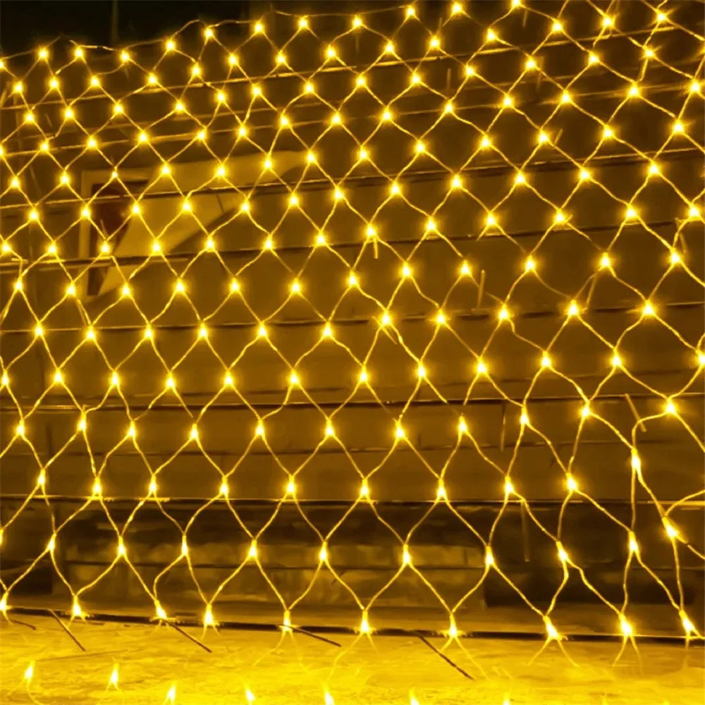 LED Net Christmas lights 3M x 2M 204LEDS AC110V/220V Led mesh LED Net lights string lights waterproof for Christmas New Year holidays
