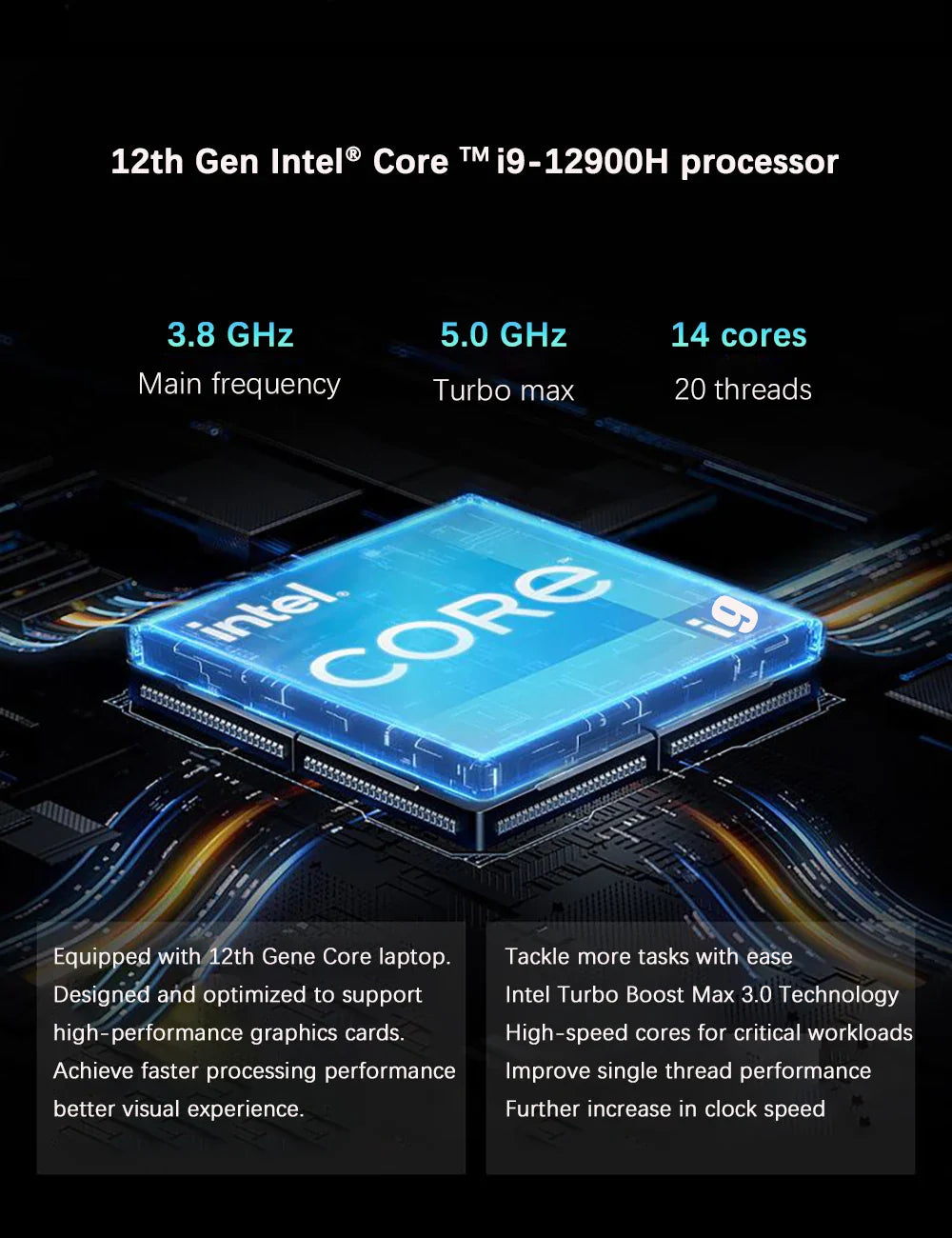 New 12th Gaming Laptop 16.1 Inch Intel i9-12900H NVIDIA RTX 3060 6G Windows11 2.5K IPS Screen 144Hz RGB Keyboard WIFI 6 BT5.2