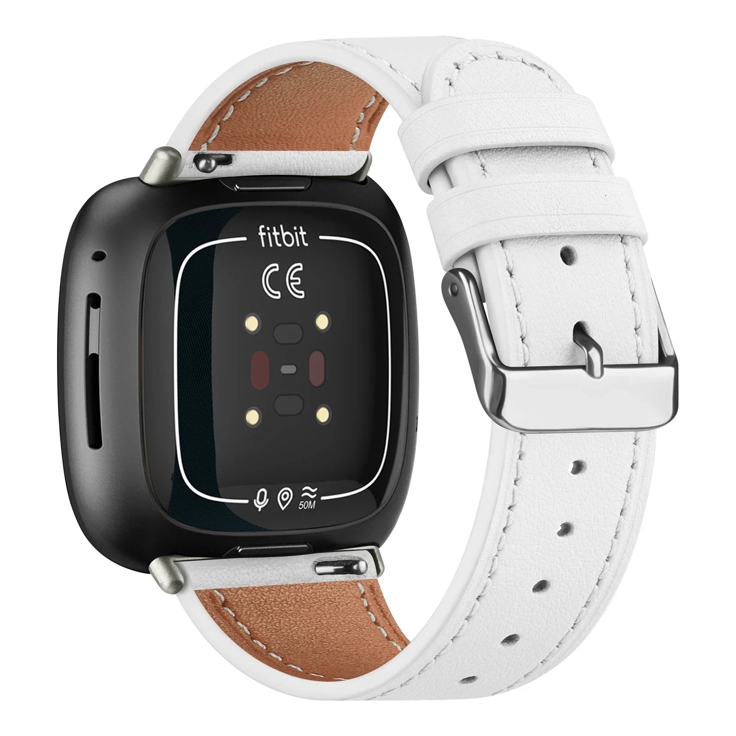 Genuine Leather Band For Fitbit Versa 3/Versa 4 Strap Bracelet For Fitbit Sense/Sense 2 Watch Band Adjustable Wristband
