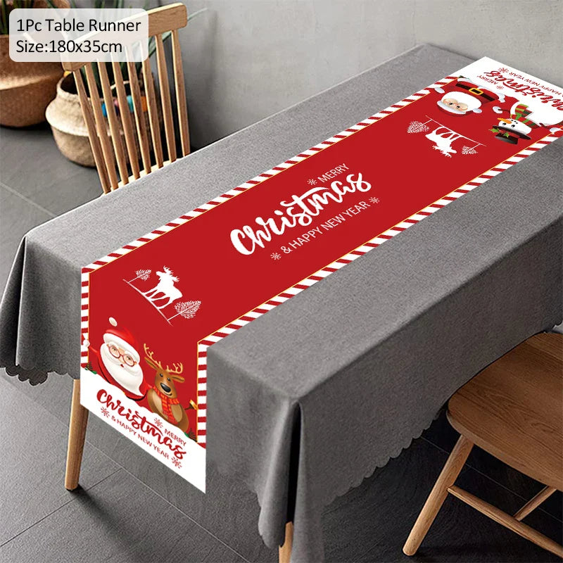 Chemin de Table de Noël, Décoration pour la Maison, Couverture de Nappe, Ornement, Cadeaux, ixdu Nouvel An, 2023