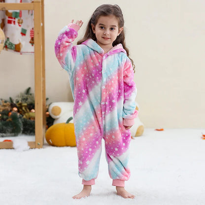 MICHLEY Pyjama grenouillère en flanelle pour Halloween, hiver, avec capuche, pour enfants, déguisement familial, combinaison de nuit, robe de chambre pour garçons et filles