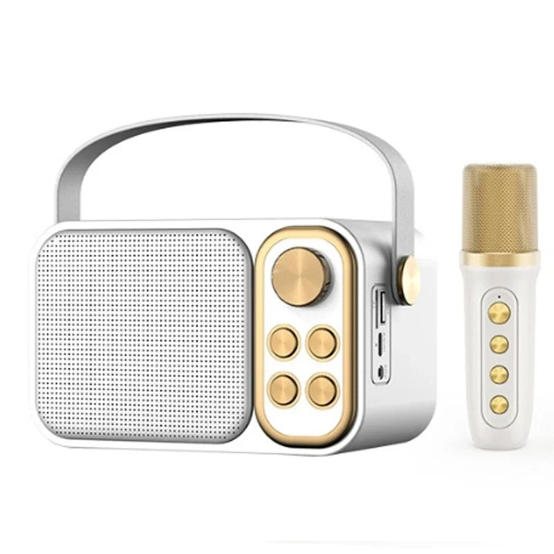 Bluetooth Speaker Accessory Portable RGB LED Light Karaoke With 1-2 Wireless Microphones Effects HIFI Stereo Surround Voice