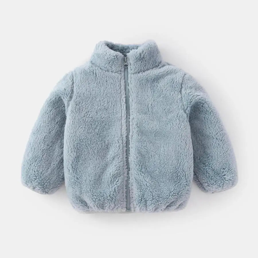 Manteau en peluche de couleur unie pour enfants, automne-hiver, chaud, pour bébés filles et garçons, veste décontractée, pardessus, vêtements pour enfants, vêtements d'extérieur pour tout-petits