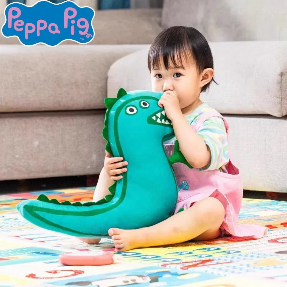 Peppa Pig Monsieur Dinosaure de George Pig Peluche Réversible Poupée Kawaii Décoration Maison Chambre Cadeau Jouet Enfant Anniversaire Noël