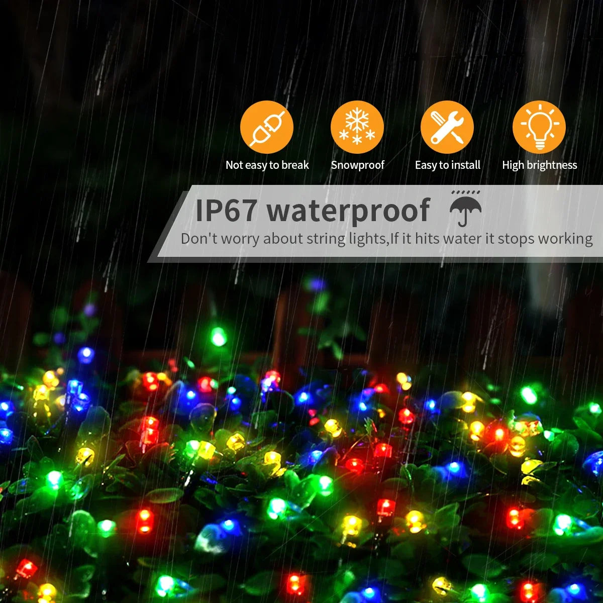 Guirlande lumineuse LED Twinkle Star 100M 50M étanche 8 modes d'éclairage pour jardin extérieur, pelouse, sapin de Noël, décoration de festival