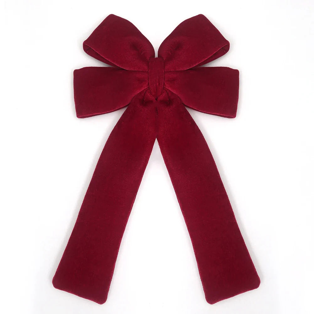 Grand nœud papillon de noël suspendu, pendentif en velours rouge pour porte, décoration de fête de noël du nouvel an 2026, nouvelle collection