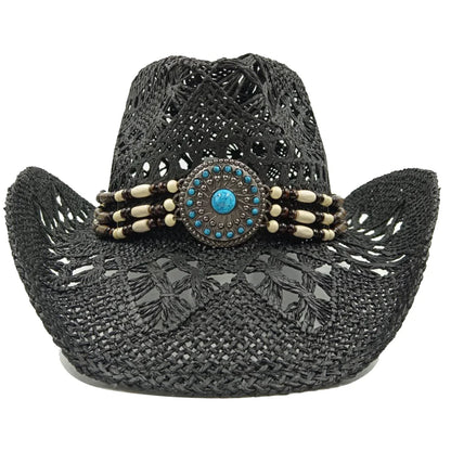 The latest Cowboy hat rose red retro straw hat 2023 new men's and women's jazz Cowboy hat straw hat sun hat summer hat sombrero