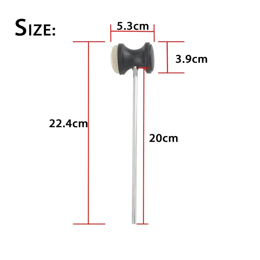 M MBAT – marteau de batteur à pédale de tambour, remplacement pour Kit de batterie, accessoire, arbre en acier inoxydable, tête de batteur à pédale en feutre
