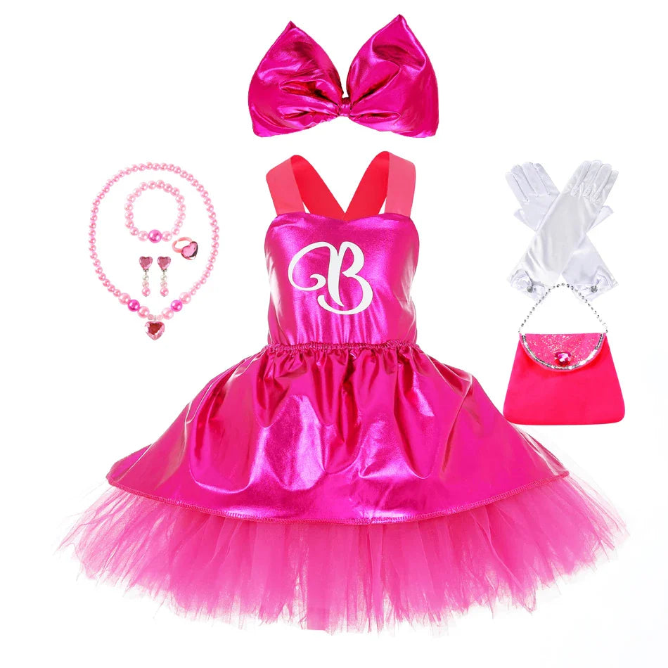 Costume de Cosplay pour filles Robe de soubrette Tutu pour filles Robe d'été à bretelles pour enfants pour Halloween Noël Anniversaire