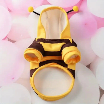 Sweat à capuche pour animaux de compagnie thème Abeille mignonne 2025 - Un pull douillet en tricot pour chiots et chats, parfait pour les costumes de cosplay de fêtes de fin d'année
