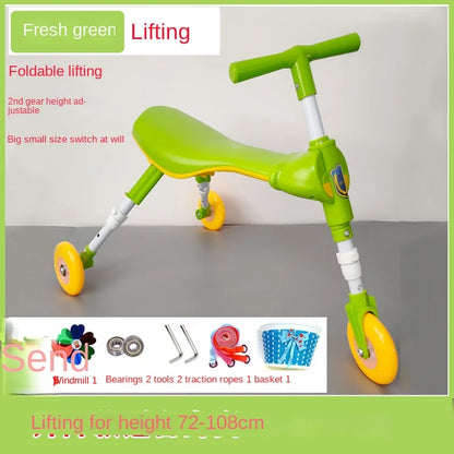 New liftable children's folding large mantis car three-wheeled scooter baby walker 1-6 years old yo-yo car