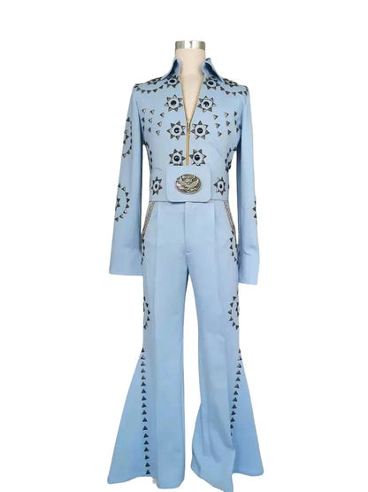 Luxury High Quality Performance Costume Diamond Rhinestones DJ Rock Singer Star Cosplay Ballroom Dance Stage Party Costume Men