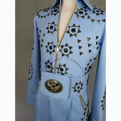 Luxury High Quality Performance Costume Diamond Rhinestones DJ Rock Singer Star Cosplay Ballroom Dance Stage Party Costume Men