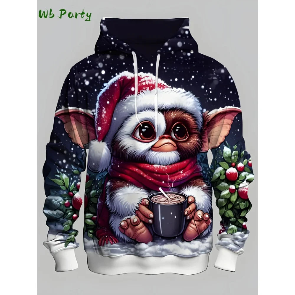 Pull à capuche de Noël 2025 pour homme, mode, imprimé 3D, sweat-shirt drôle Père Noël, graphique Harajuku, chemisier, vêtements pour homme