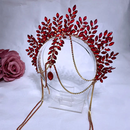 Serre-tête de mariée DZ131, accessoires pour cheveux de mariage, strass, coiffe pour femme, cristal jaune, serre-tête pour banquet, bandeau de fête