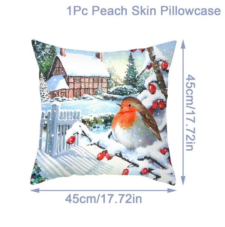 Housse de coussin de noël, père noël, décor de joyeux noël pour la maison, ornements de noël 2025, cadeaux de noël, nouvel an 2026