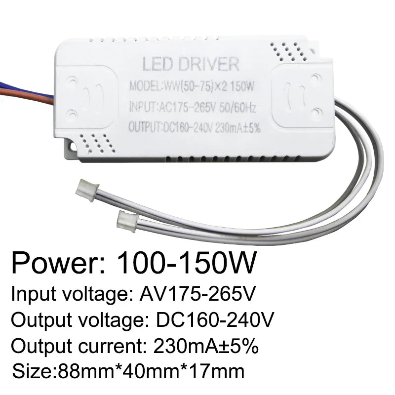 Pilote LED 230mA 8-24w 24-40w 40-60w 60-80w 80-120w 100-150w, pilote à courant Constant, unité d'alimentation, transformateur LED