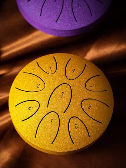 Tambour à langue en acier de 4 pouces, tambour de pluie Portable à 9 notes avec maillet de tambour, tambour éthéré pour accessoires de Percussion