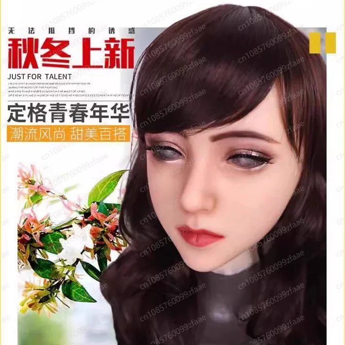 Masque intégral en silicone pour adulte, couvre-chef COS, déguisement, masque, fournitures de travestissement, simulation homme-femme, couvre-chef amélioré