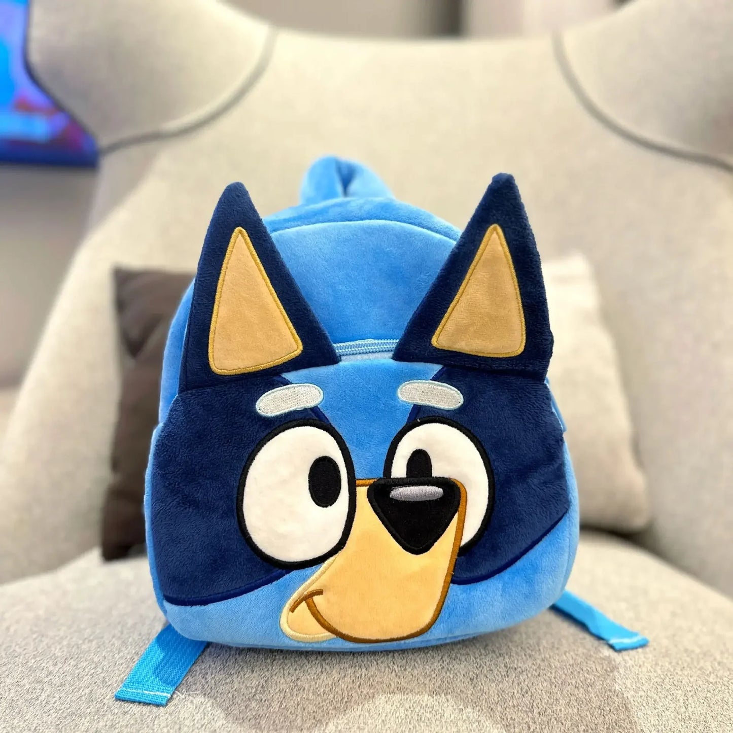Cute Bluey Family Cartoon Plush Backpack - Children'S Schoolbag, For Kindergarten And Travel, Fun Snack Bag, Great Kids' Gift