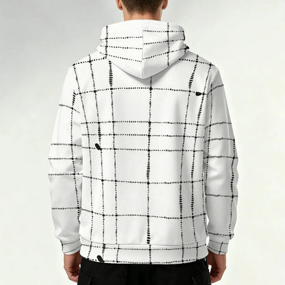 Men's Autumn/Winter Plaid Print Sweatshirt - Versatile for Commuting, Friend Gatherings, and Casual Wear