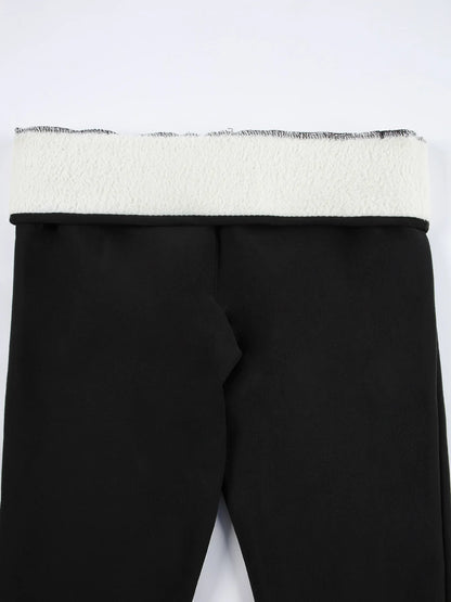 Leggings chauds en polaire pour femmes, collants épais en velours, taille haute, élastiques, Slim, couleur unie, pour prévenir le froid, automne et hiver