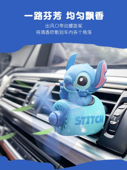 In Stock Characters Stitch Car Mounted Aromatherapy Air Outlet Decoration Interior Decoration Cartoon Decor Auto Toy Kawaii Gift